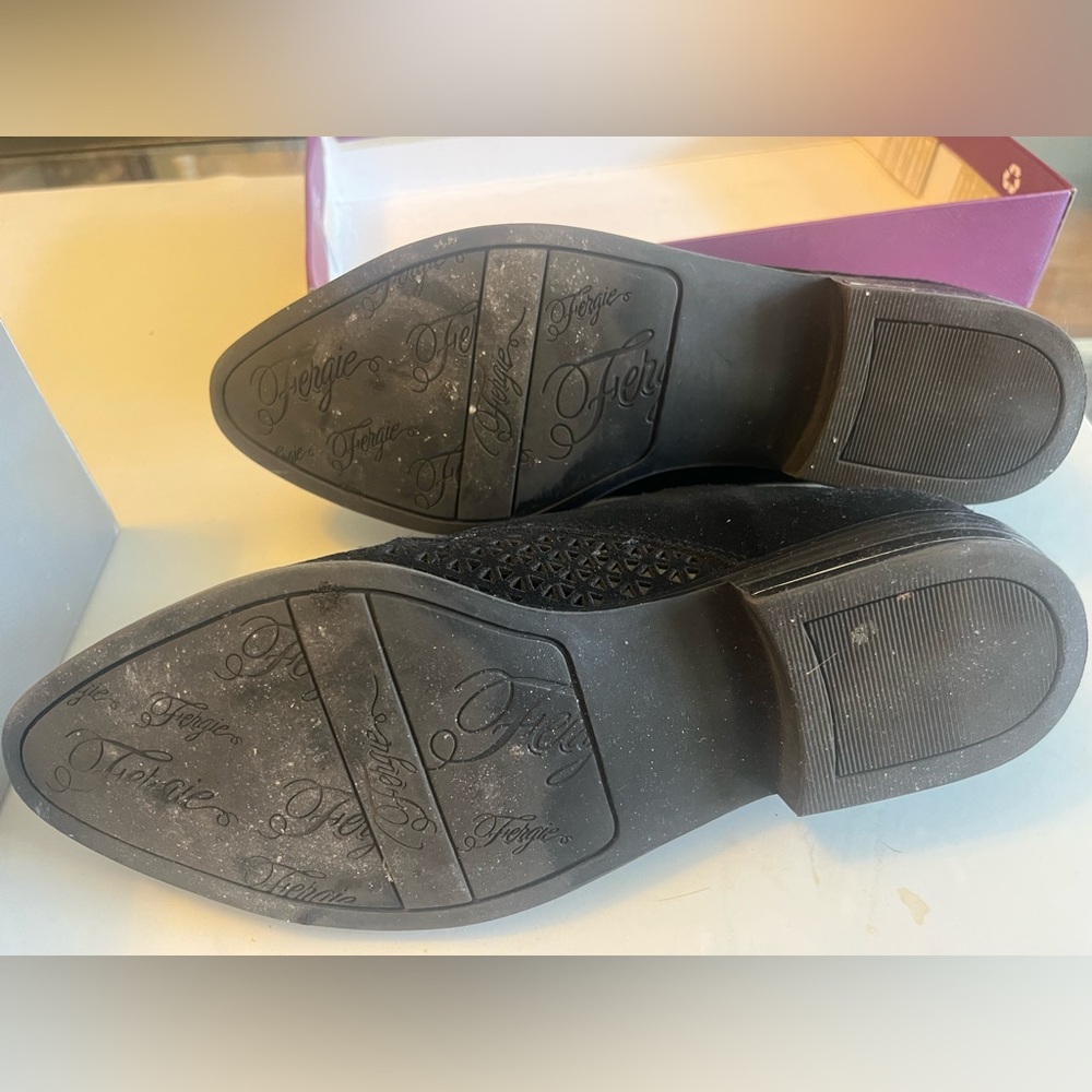 Womens Fergie Inca Black Suede Footwear - size 7.5 - Picture 4 of 8